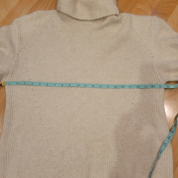 Topshop roll top cropped turtleneck sweater cream size L - Picture 8 of 9